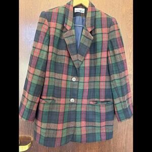 Plaid Blazer 80’s/90’s Good Condition Med to Large